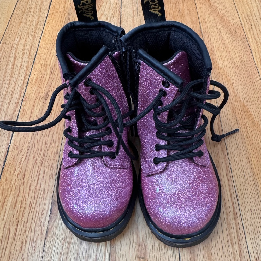 Doc Martens Toddler Pink Glitter Boots